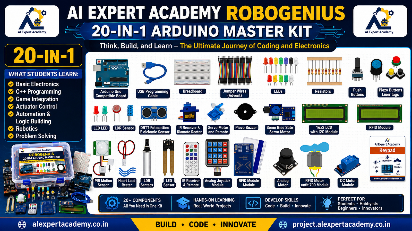 RoboGenius 20-in-1 Arduino Master Kit