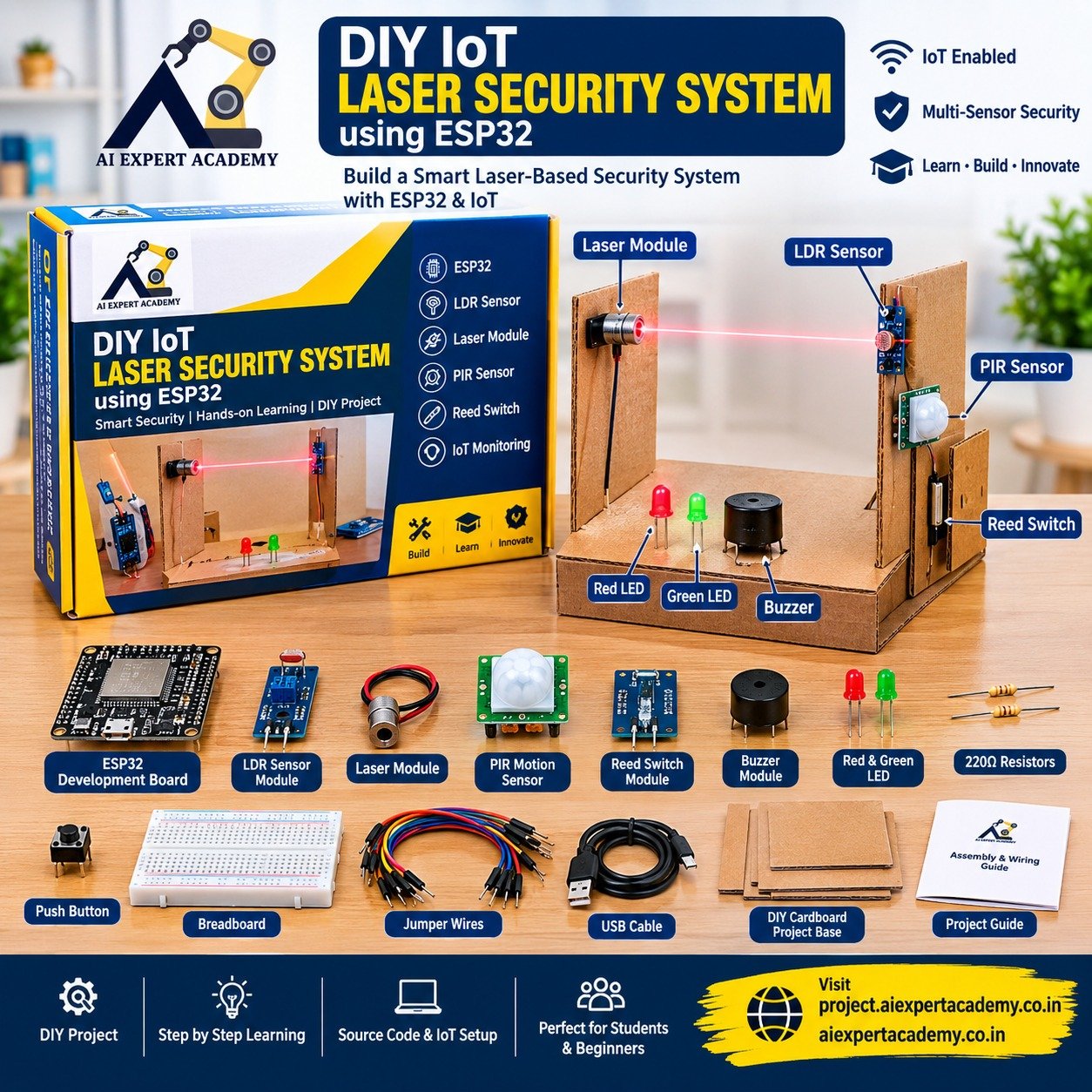 DIY IoT Laser Security System using ESP32